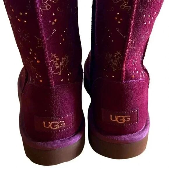 UGG CLASSIC ZODIAC SHORT WILD GRAPE SUEDE SHEEPSKIN WOMEN'S BOOTS SIZE US 5 NWOB - Picture 6 of 8
